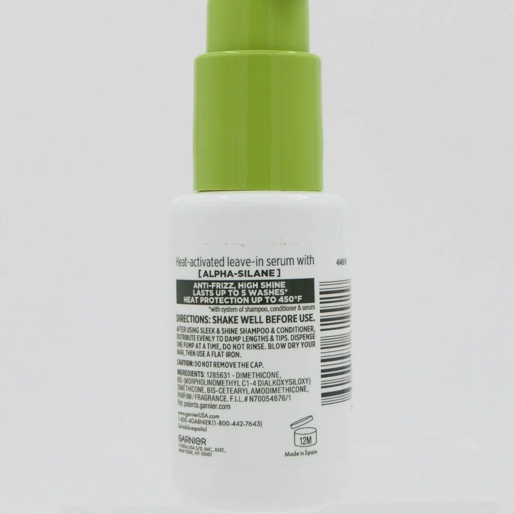 Garnier Fructis Sleek & Stay Heat-Activated Serum 2 Pack 1.7 oz Ea Anti-Frizz
